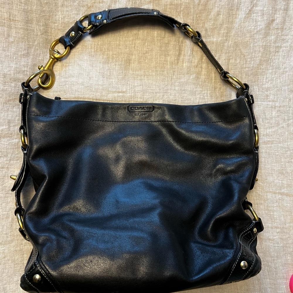 Coach Black Leather Shoulder Bag